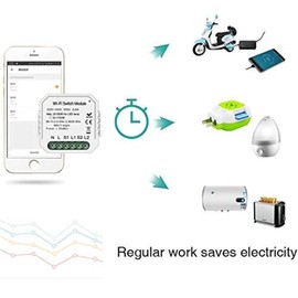 WiFi Smart Light Switch DIY Breaker Module Smart Life/Tuya App Remote Control,Working with for Alexa Echo Home 2 Gang 2 Way