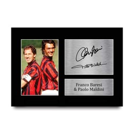 HWC Trading Franco Baresi & Paolo Maldini Milan A4 Printed Autograph A4 Autograph For Fans