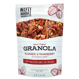 NutHouse! Granola Company - Premium Summer Strawberry Granola | Certified Gluten-Free, Non-GMO, Kosher | Vegan, Soy-Free | 11.5 oz. Bag (1-Pack)