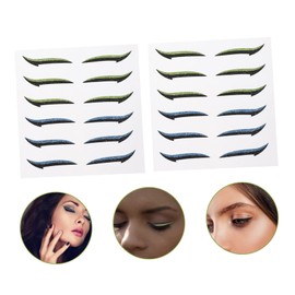 Healvian 12pairs Reusable Eyeliner Stickers for Double Eyelids Eye Makeup Stickers for All Eye Shapes Each Blue Green for Single and Thin Double Eyelids