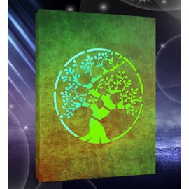 CoTa Global Tree Of Life Light Up LED Wall Art - Fun Changing Color LED Light Up Picture Art for Bedroom, Modern Wall Hang Living Room Art, Wall Art Nightlight - 16x12 Inches