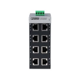 PHOENIX CONTACT 1085256, Industrial Ethernet Switch, 8 Ports, 10/100 Mbps, Unmanaged, Plastic Case, Compatible with Industrial Computer, PLC, Sensor, Equipment