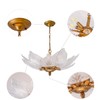 OFPSABAL Modern Leaf Chandelier, 6 Lights, 2-Tier Crystal Suspended Ceiling