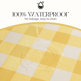 MOSAYT Rectangle Vinyl Tablecloth, 100% Waterproof Buffalo Gingham Plastic Table Cloth, Heavy Duty Wipeable Table Covers for Picnic, Outdoor, Camping - 54 x 78, Yellow