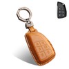QBUC for Chevy Genuine Leather Key Fob Cover, Smart Key
