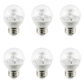 Sunlite G16 LED Dimmable Decorative Globe Vanity Light Bulbs, Clear, 5W (40W Equiv.), 350 Lumens, Medium E26 Base, Mirror Lights for Bedroom and Bathroom, 120V, ETL Listed, 4000K Cool White, 6 Pack