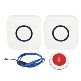 Caregiver Pager 2 Receiver 1 Transmitter Wireless Call Button Medical Alert System for Seniors Patients Elderly US Plug