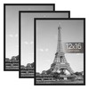 upsimples 12x16 Picture Frame Black 3 Pack, Scratch-Proof Poster Frames