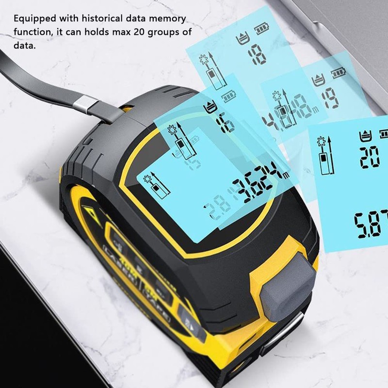 Eacam 3 in1 Laser Rangefinder, 5m Tape Measure Ruler LCD
