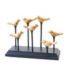 Wooden Base Golden Birds on Branch Vertical Decorative Napkin Holder