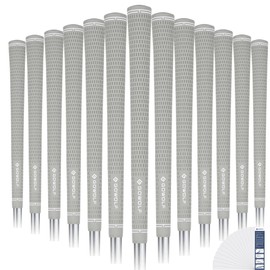 Gowolf 2024 New Premium Natural Rubber Golf Club Grips Golf Grips 13 Pack Hybrid Golf Club Rubber Grips With Free 13pcs Tape (Standard,Gray)