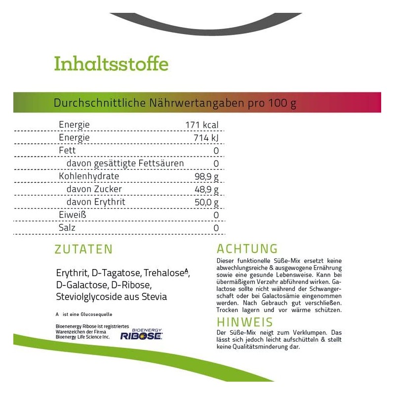 NuPrevento SüßeMix Metabolic - Sugar Mix - Sugar Substitute -