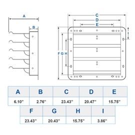 iPower 20-Inch Square Aluminum Automatic Gravity Shutter Louver Vent, Silver