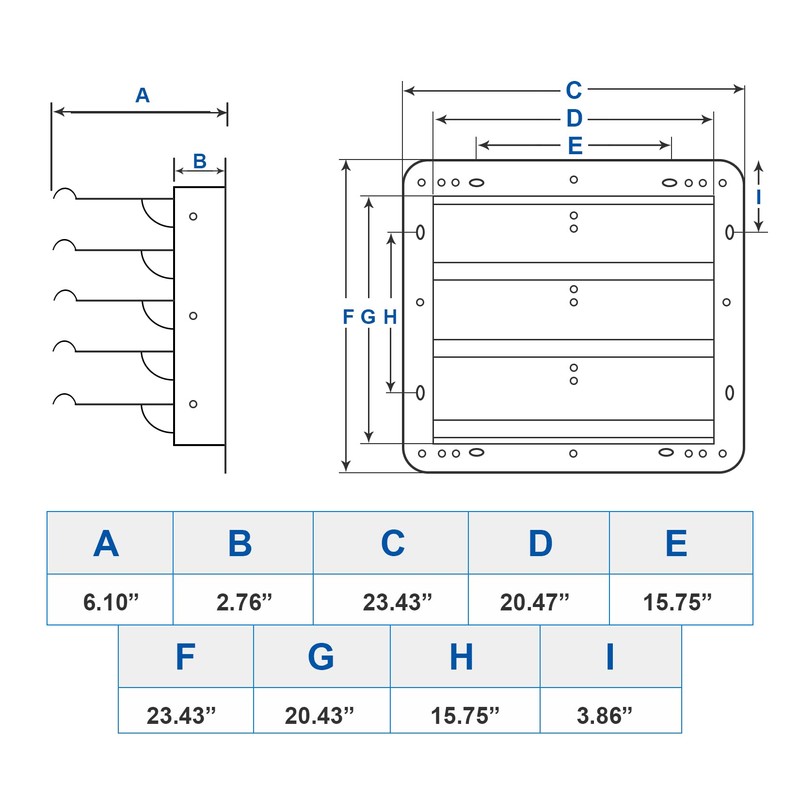 iPower 20-Inch Square Aluminum Automatic Gravity Shutter Louver Vent, Silver