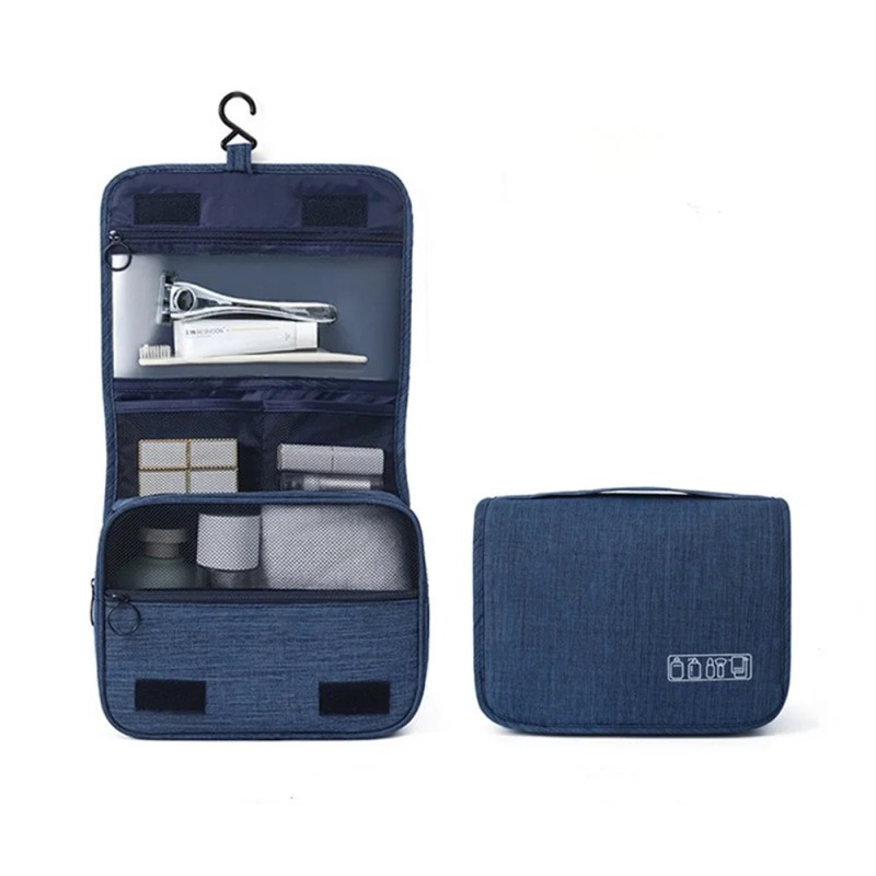 Hanging Travel Toiletry Bag with Hook, Water-Resistant Foldable Toiletry Organizer
