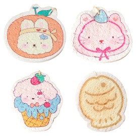 ZUWIJEQ 4 pieces baby bath sponge, baby wash sponge, bath sponge, shower sponge, children, bath sponge, cute, baby shower sponge, cartoon shape, massage sponge, shower sponge, bath sponge