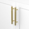 LONTAN 10 Pack Gold Kitchen Cupboard Handles 128mm Hole Centers