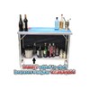 PARTYPONG ICED Folding Portable Party Bar w/Black Skirt, Storage Shelf,