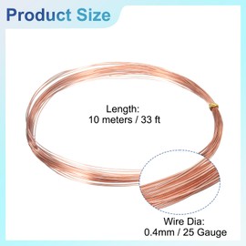 uxcell 99.99% 26 Gauge 0.4mm Pure Copper Wire 10m/33 ft Soft Craft Copper Wire Tarnish Resistant Jewelry Wire for Jewelry Making Beading DIY Crafts Supplies, Copper
