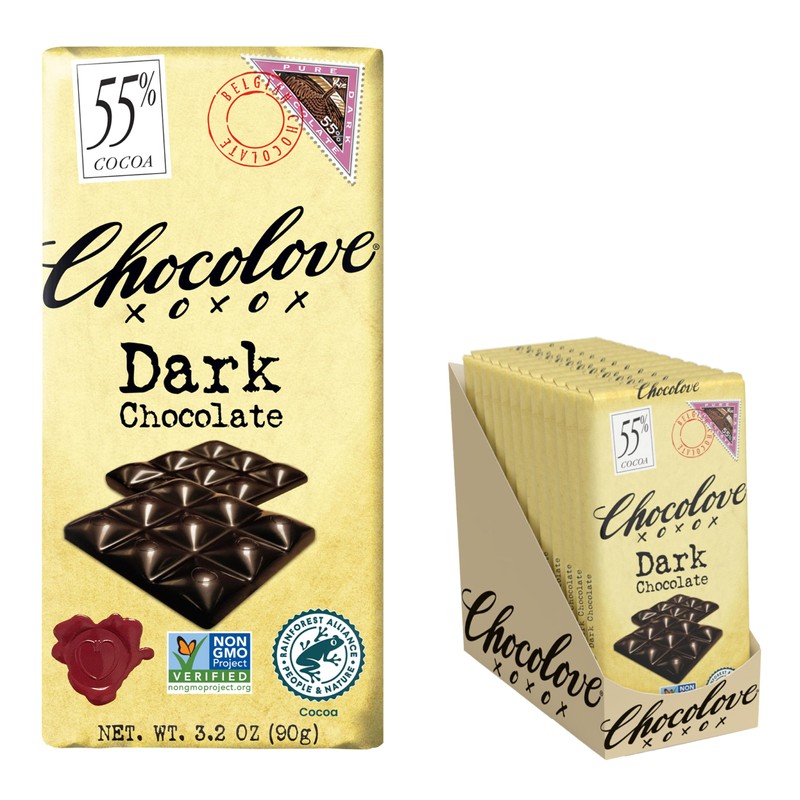 Chocolove Dark Chocolate Bars | 55% Cocoa | Crafted with