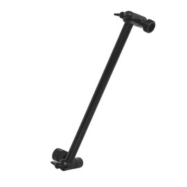SparkPod 11" Solid Brass Shower Head Extension Arm - Flexible Height & Angle Adjustable Shower Arm Extension for Rain Showerheads with Sturdy Lock - Universal Pipe Connection (Midnight Black Matte)