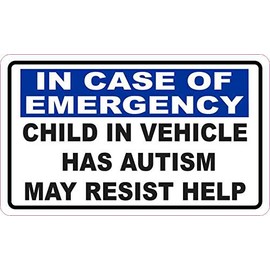 StickerTalk Child in Vehicle Has Autism Vinyl Sticker, 5 inches by 3 inches