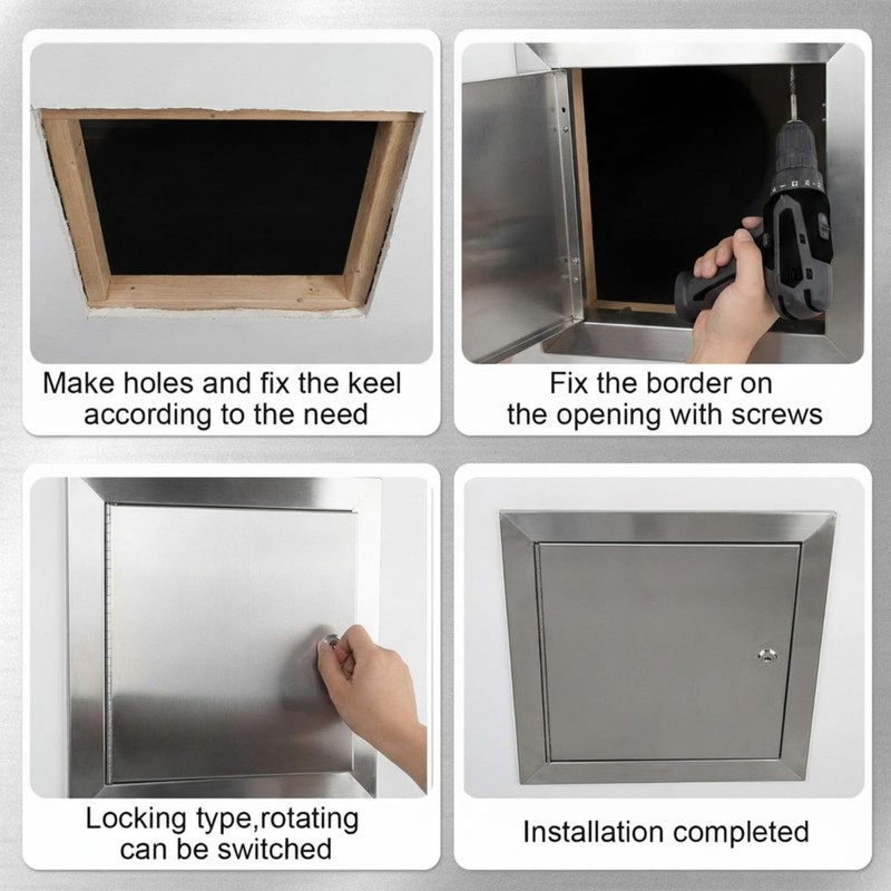 Frienda 8 x 8 Inch Stainless Steel Metal Universal Access