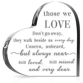 Sympathy Gifts Memorial Bereavement Gifts Crystal Glass Heart Condolence Gifts for Loss of Loved One, Loss of Father, Loss of Mother Remembrance Gifts (4 x 4 x 0.4 Inch)