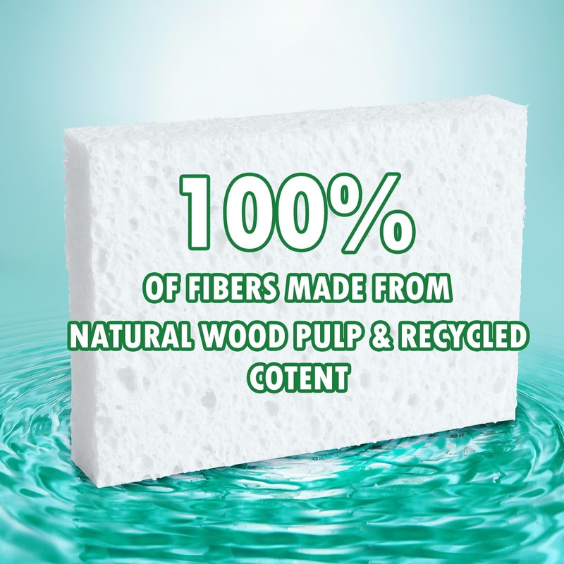 Vilphel 12 Pack Dishwashing Sponges Natural Cellulose Sponges Plant Based