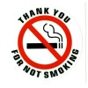 THANK YOU FOR NOT SMOKING stickers | white | outdoor