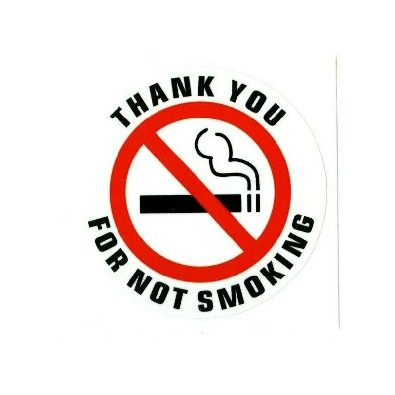 THANK YOU FOR NOT SMOKING stickers | white | outdoor