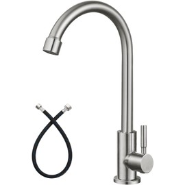 Heyalan Single Handle Cold Water Bar Sink Faucet,360° Swivel,Brushed Nickel