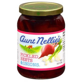 Aunt Nellie’s Pickled Beets & Onion | Tangy, Earthy, Sweet and Delicious | Deep Vibrant Ruby Red-Purple | Grown & Made in USA | Smoothies, Salads, Side Dishes | 16 oz. glass jars (Pack of 2)