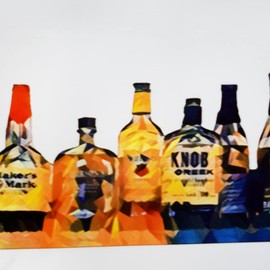 Bourbon Bottles Favorites Color Tea Towel