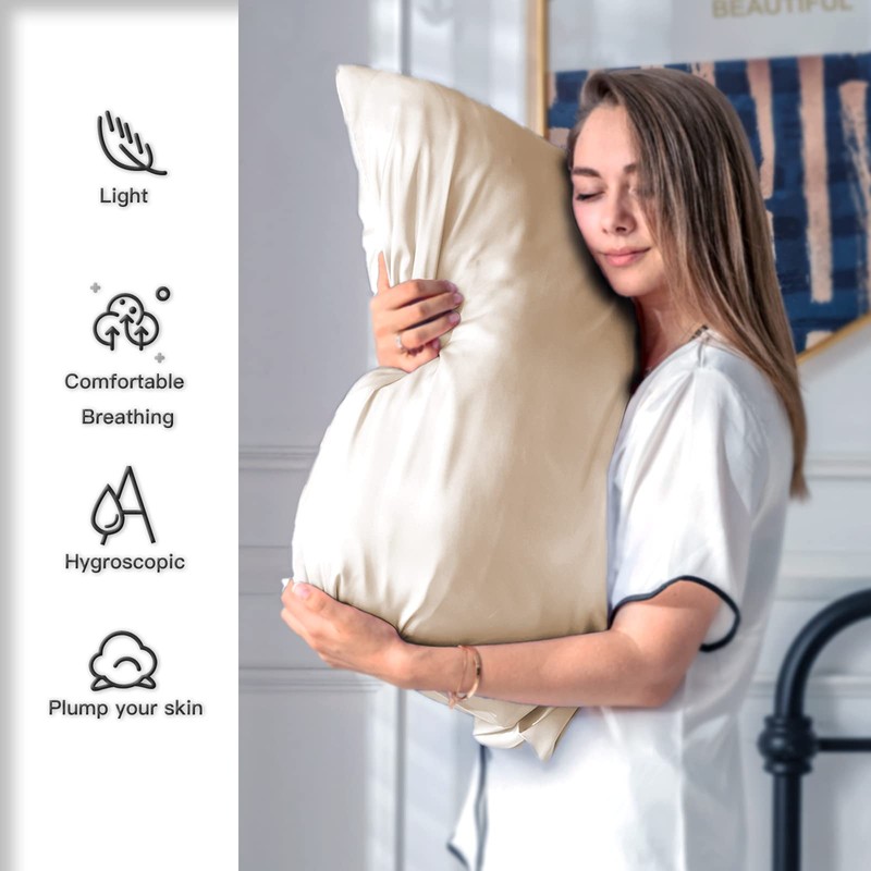 Natural Mulberry Silk Pillowcase for Hair and Skin Standard Size