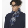 nano universe Wool Check Scarf, navy