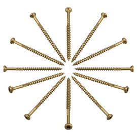 NOOTO Wood Screws, #9 x 3, Premium Outdoor Deck Screws, Rust Resistant, Epoxy Coated Bronze, 100 pcs