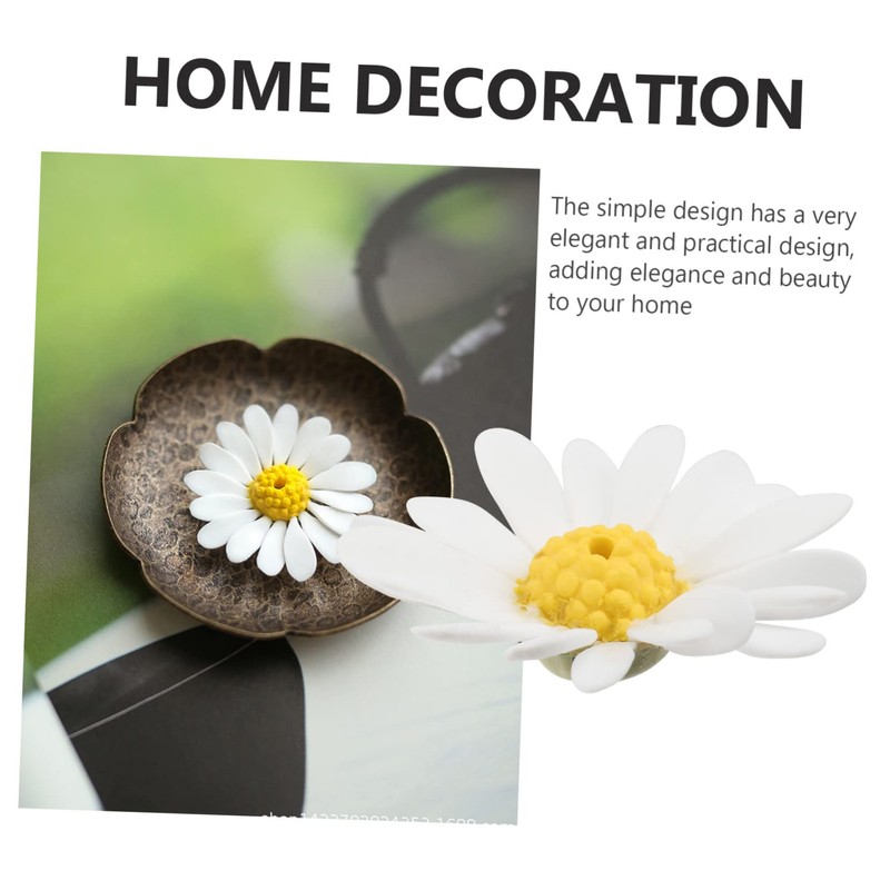 Levemolo Ceramic Incense Holder Beautiful Daisy Design for Study Bedroom