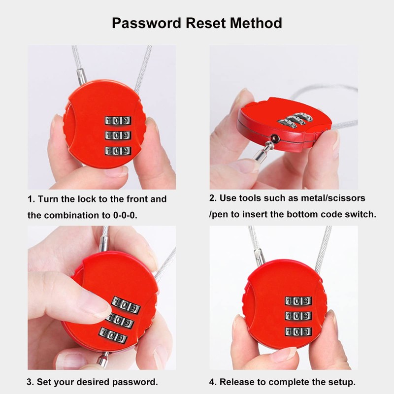 Ysmorla 6 Pack Combination Lock, 3-Digit Security Combination Lock, High