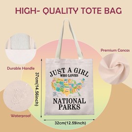 XYANFA National Parks Tote Bag - National Parks Map Gift - Parks Camper Gift - Shopping Bag (NATIONAL PARKS)