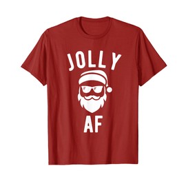 Jolly AF T Shirt Funny Christmas Santa Sunglasses Tshirt T-Shirt