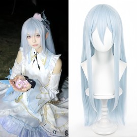 Aadesso Kanade Yoisaki Cosplay Wig for game pjsk Straight Blue and white Cosplay Wig Hallween Christmas Party Wigs with wig cap