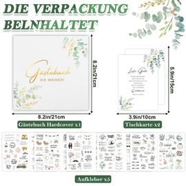 High Quality Wedding Guest Book Vintage, Guest Book Blank with Sticker Wedding, Guest Book for Filling in and Photos Sticking, Wedding Book Ideal for Bride and Groom Memories, Wedding Decoration