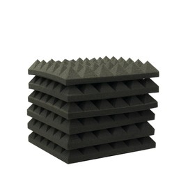 MDKOI 6 Pack Acoustic Foam Panels,12x12x2 Inch Pyramid Sound Proof Foam Panels for Wall,Noise Cancelling Foam
