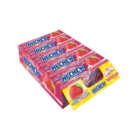 HI-CHEW Strawberry Sticks, 15-Pack, Soft & Chewy Candy, 1.76oz Each, Bulk Candy Individually Wrapped - Made with Immensely Juicy Fruity Flavors