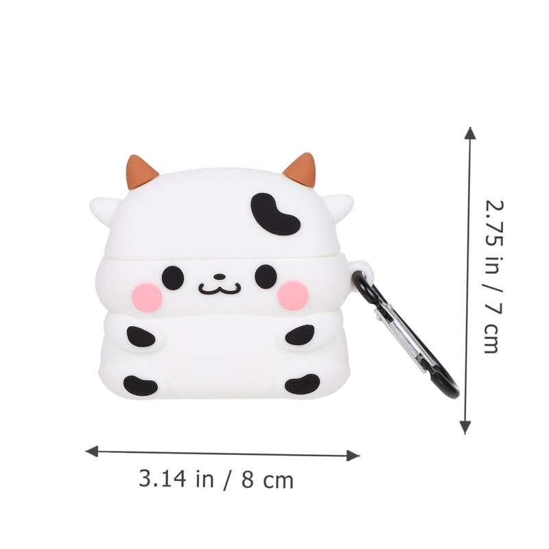 LABRIMP 1pc Cute Cartoon Cow Earphone Storage Case for Lightweight