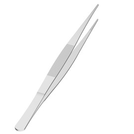 FOCMKEAS 5.5 Inch Stainless Steel Tweezers, Straight pointed Serrated Tips, Perfectly Aligned, 3/64 Inch Thickness Stainless Steel, Multipurpose Daily Garden Home Lab Craft Repairing Tool