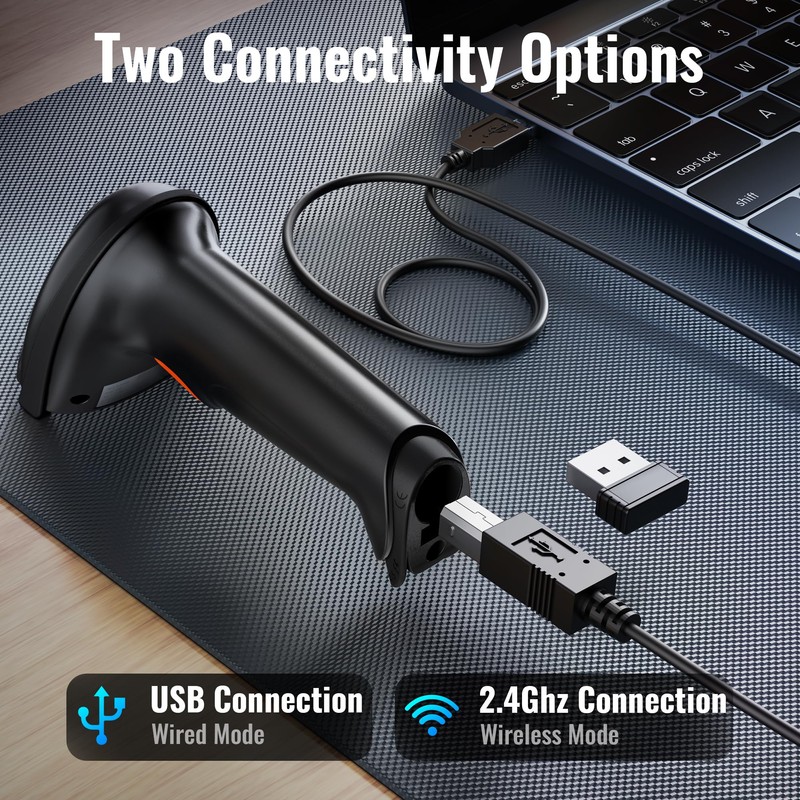 Tera Barcode Scanner 1D 2D QR Wireless 2.4 GHz +