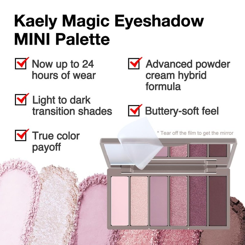 HHLTOH 6 Colors Eyeshadow Palette, Rose Pink Mauve Plum Neutral
