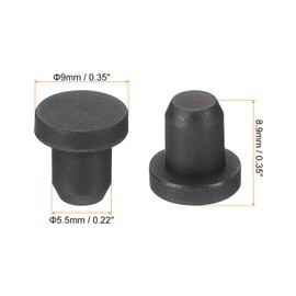 MECCANIXITY Silicone Rubber Solid Plug Soft Flexible Stoppers for 5-5.5mm Hole Black 12 Pieces